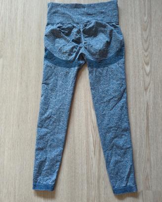 Leggins push up tg S  azzurro/avio melange 