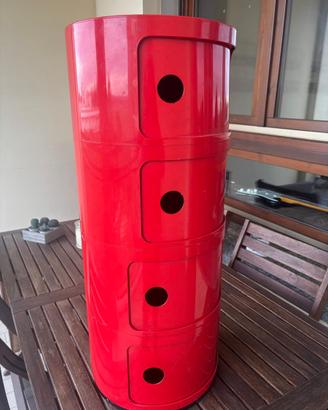 Kartell mobile componibile rosso vintage