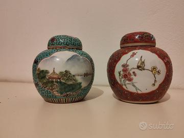 2 Vasi Ginger Jar Porcellana Cinese Jingdezhen