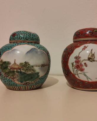2 Vasi Ginger Jar Porcellana Cinese Jingdezhen