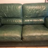 vera pelle, divano e poltrona