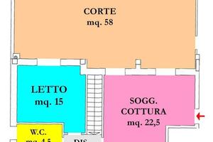 Appartamento di 83 m² con 2 locali e posto auto a 