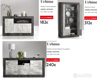 Vetrina Madia Credenza URBINO Mondo Convenienza