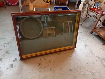 Bacheca espositiva legno e vetro 100x70x10