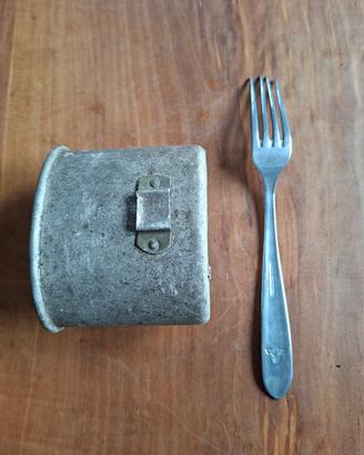 Bicchiere forchetta militare tedesca Wehrmacht
