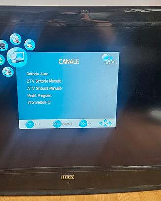 TV LCD 32" THES HDMI + Staffa Muro e Telecomando