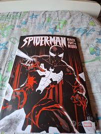 spiderman black suit and blood