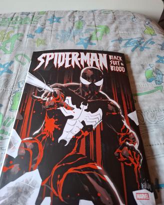 spiderman black suit and blood