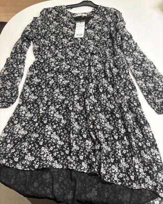 Vestito Corto Floreale Mango - Nero/Bianco - Tagli