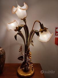 lampada fiorenz paralume in vetro forma di fiore