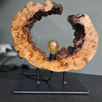 Lampada artigianale legno