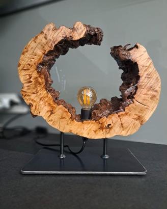 Lampada artigianale legno