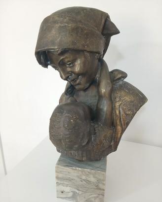 Scultura Bronzo Maternità Antonio Merente Statua B