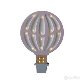 Two N Lampada Artigianale Legno Mongolfiera Lilla