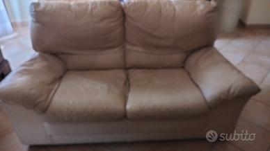 Divano 2 posti+ poltrona reclinabile in vera pelle