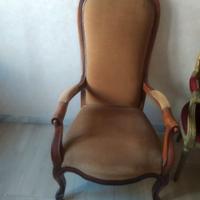 Sedia retro' in velluto marrone 