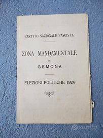opuscolo PNF elezioni politiche 1924