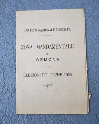 opuscolo PNF elezioni politiche 1924