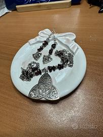 Set collana/orecchini esoterico protezione granato