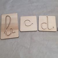 Alfabeto tattile sensoriale in corsivo montessori
