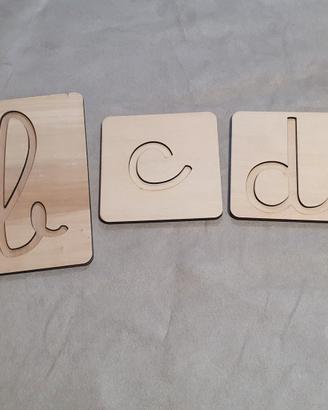 Alfabeto tattile sensoriale in corsivo montessori