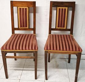 Coppia sedie epoca Liberty – Legno Noce