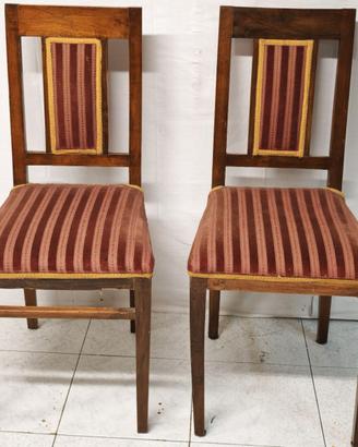 Coppia sedie epoca Liberty – Legno Noce