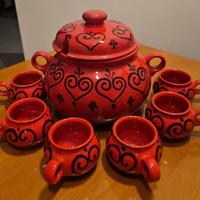 Set Waechtersbach West Germany Zuppiera + 6 tazze