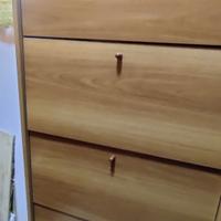 Scarpiera colore noce chiaro a 5 scomparti, capien