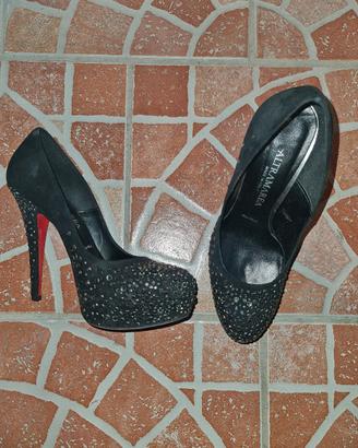 Scarpe Tacco velluto brillantinate