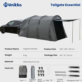 Tenda posteriore per auto impermeabile