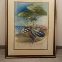 Quadro con cornice in legno 