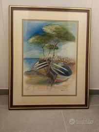 Quadro con cornice in legno 