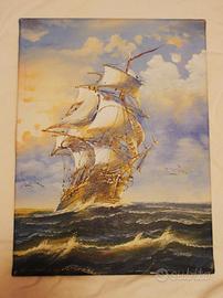 Renato Longanesi quadro 30x40 "Veliero" - garanzia