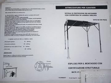 Tettoia zincata di protezione con copertura