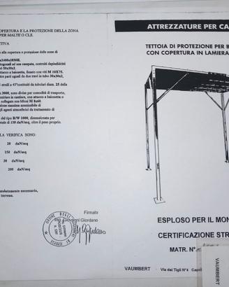 Tettoia zincata di protezione con copertura