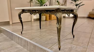 Tavolino Vintage Marmo Ottone