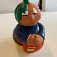 Salvadanaio in terracotta dipinto a mano