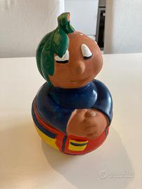 Salvadanaio in terracotta dipinto a mano