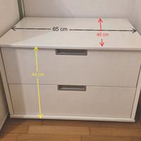 Comodino 2 cassetti Lema - laccato bianco opaco