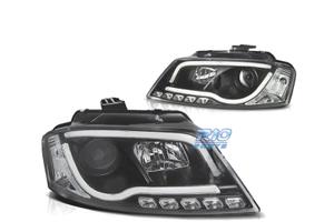 FARI AUDI A3 8P 08-12 LUCE DIURNA A TUBO FONDO NER