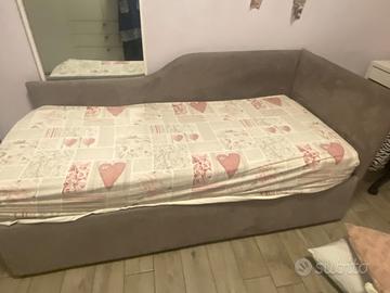 Letto singolo con letto estraibile con 2 materassi