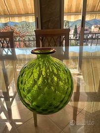 Venini – Vaso Balloton - verde filo rosso