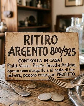 Ritiro Argento 800 e 925