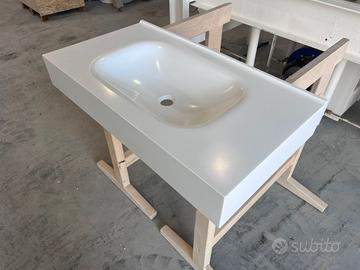 Top lavabo bagno in Corian® 90x48,5