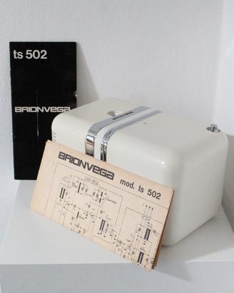 Brionvega TS502 Radio Cubo Bianca documenti vintag
