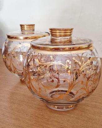Coppia ciotole da Punch oro 22k vintage 