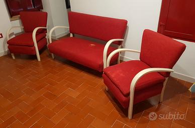 Salottino anni 40/50 2 poltrone divano tavolino