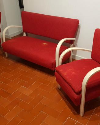 Salottino anni 40/50 2 poltrone divano tavolino