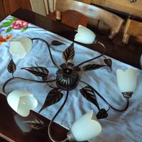 lampadario vintage in arte povera 